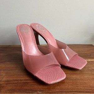 Vince Camuto Pink Reptile Jelly Strap Heels Size 8.5
